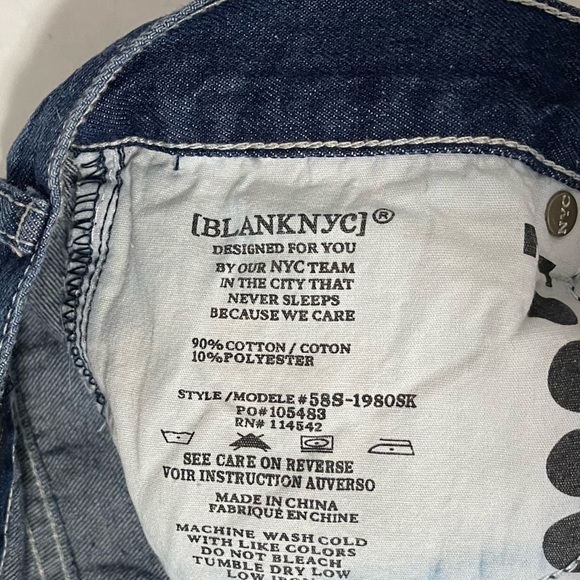 Blank NYC Button Fly Straight Leg Crop Raw Hem Jeans Size 25 - Picture 6 of 7